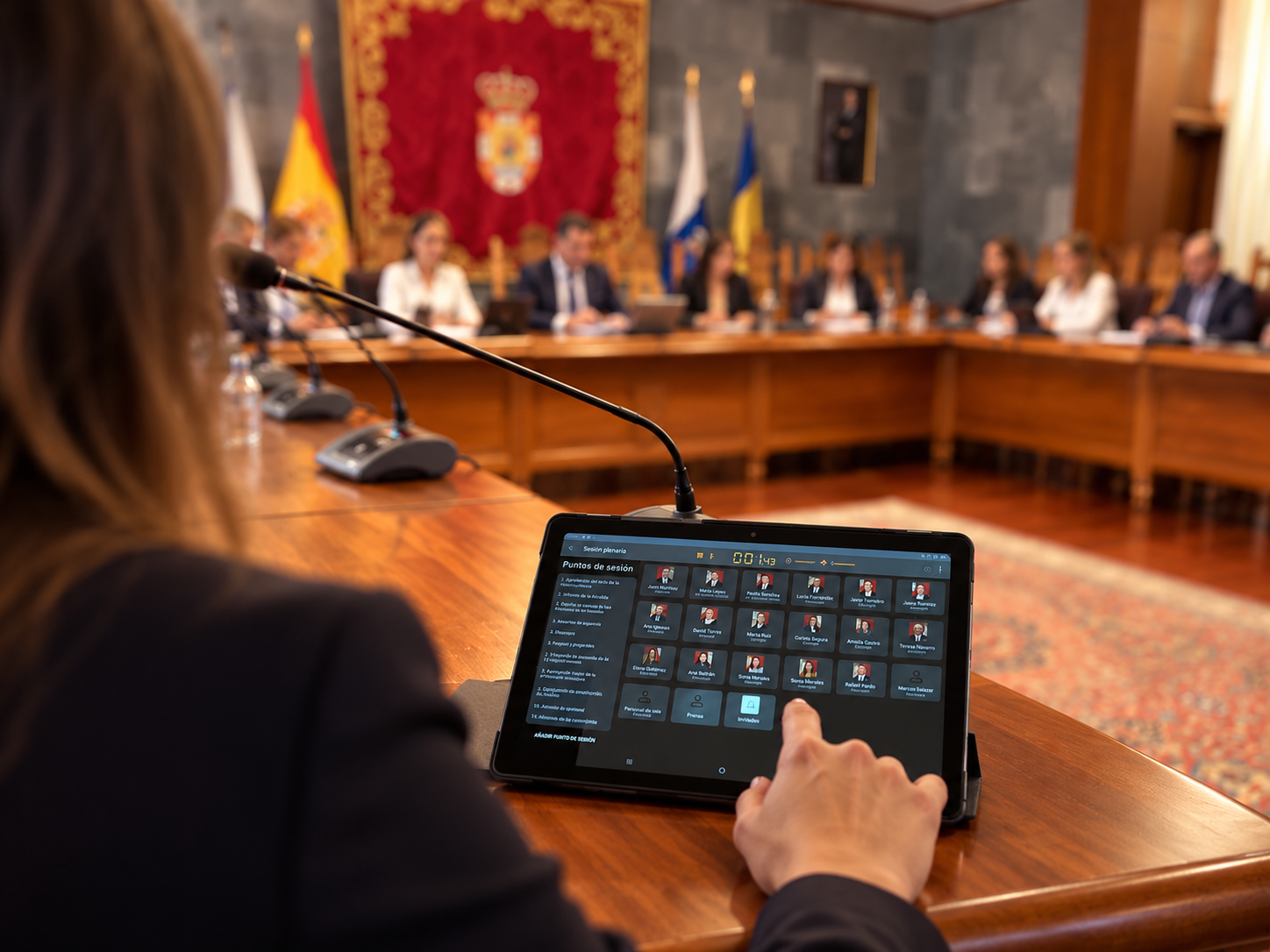Sesión plenaria en la sala del consejo